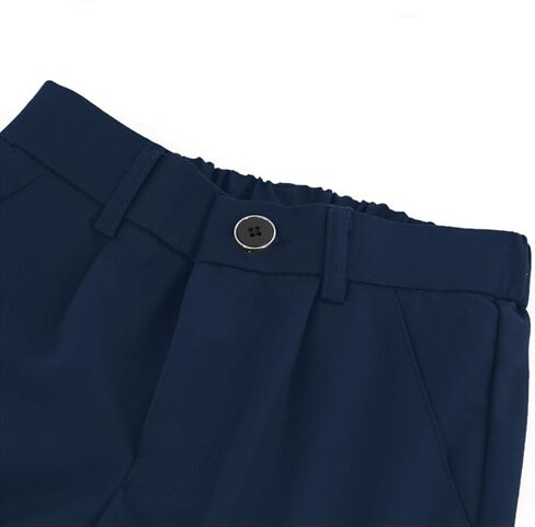 Boys School Uniform Pants Elastic Back Waistband Dress Performance Pants Straight Leg Fit for Kids 3-14 Years in Saudi Arabia