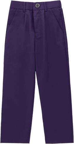 Boys School Uniform Pants Elastic Back Waistband Dress Performance Pants Straight Leg Fit for Kids 3-14 Years in Saudi Arabia