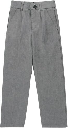 Boys School Uniform Pants Elastic Back Waistband Dress Performance Pants Straight Leg Fit for Kids 3-14 Years in Saudi Arabia