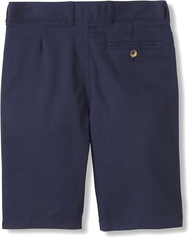 French Toast Boys' Adjustable Waist Flat Front Chino Bermuda Shorts with Stretch (Standard & Husky), Navy, 5 in Saudi Arabia