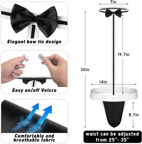 Men's Sexy Mankini Lingerie Costume G-String Thong Underwear with Bow Tie Suspender Swimwear in Saudi Arabia