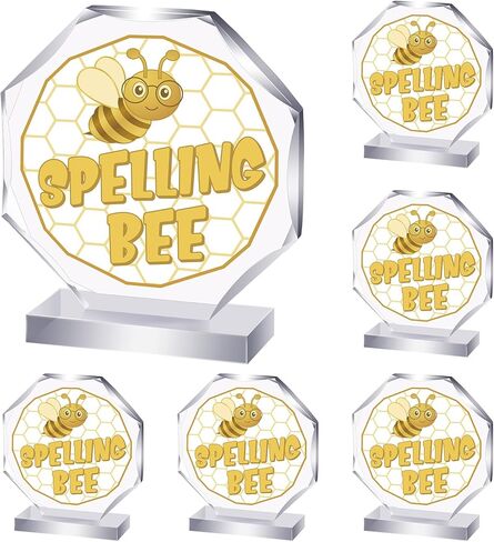 6 Pcs Music Trophy Award 4.72 x 4.72 Inches Acrylic Trophy Plaques Awards for Team Participation Gift Prizes in Kuwait