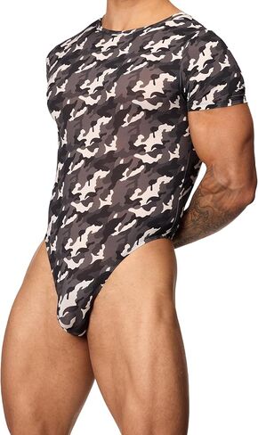 Wild Side Thong Bodysuit for Men - Lightweight, Stretchy, T-Shirt Bodysuit in Saudi Arabia