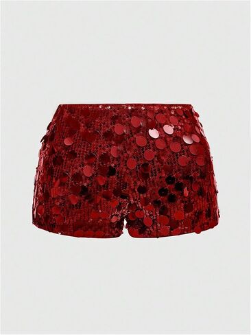 MakeMeChic Women's Plus Size Glitter Sequin Shorts Elastic Waist Party Y2K Mini Shorts in Saudi Arabia