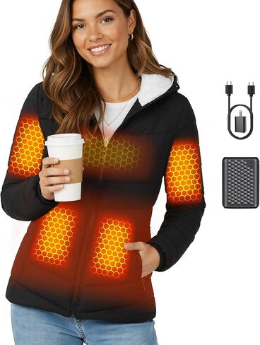 Graphene Women Heated Jacket 12V Fast Charge 18400mAh Large Capacity in Kuwait