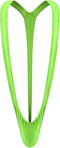 Marsrut Mankini ملابس السباحة الرجال ثونغ زي، قطعة واحدة سراويل داخلية ملتصقة بسط مضحك أرجوحة ملابس السباحة الشاطئ ملابس السباحة لبدلة السباحة الموز عيد الحب (الأخضر) in Kuwait