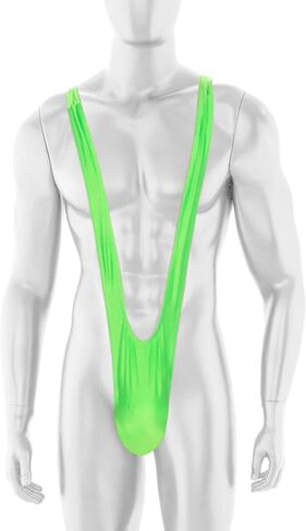 Marsrut Mankini ملابس السباحة الرجال ثونغ زي، قطعة واحدة سراويل داخلية ملتصقة بسط مضحك أرجوحة ملابس السباحة الشاطئ ملابس السباحة لبدلة السباحة الموز عيد الحب (الأخضر) in Kuwait
