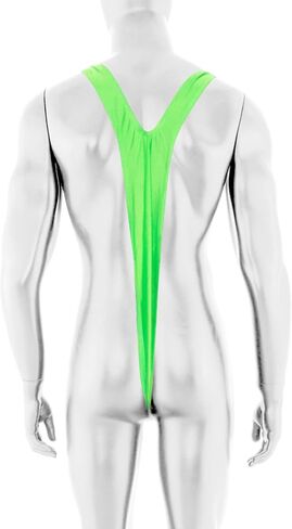Marsrut Mankini ملابس السباحة الرجال ثونغ زي، قطعة واحدة سراويل داخلية ملتصقة بسط مضحك أرجوحة ملابس السباحة الشاطئ ملابس السباحة لبدلة السباحة الموز عيد الحب (الأخضر) in Kuwait