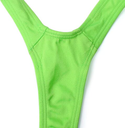 Marsrut Mankini ملابس السباحة الرجال ثونغ زي، قطعة واحدة سراويل داخلية ملتصقة بسط مضحك أرجوحة ملابس السباحة الشاطئ ملابس السباحة لبدلة السباحة الموز عيد الحب (الأخضر) in Kuwait