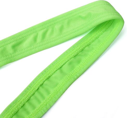 Marsrut Mankini ملابس السباحة الرجال ثونغ زي، قطعة واحدة سراويل داخلية ملتصقة بسط مضحك أرجوحة ملابس السباحة الشاطئ ملابس السباحة لبدلة السباحة الموز عيد الحب (الأخضر) in Kuwait