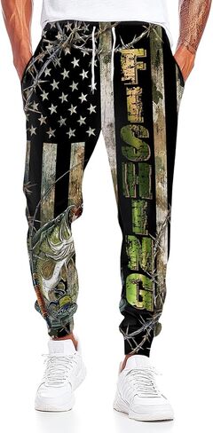 سراويل الركض للرجال، سراويل رياضية مضحكة، سراويل رياضية مريحة ودافئة مع جيوب برباط in Kuwait