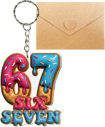 67 Meme Keychain - Funny 6 7 Keychains - Backpack & Bag Charm Accessory - Trendy Six Seven Gift for Teens Kids in Saudi Arabia