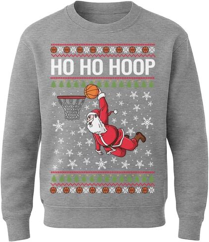 Tstars Merry Swishmas Basketball Sweatshirt for Kids - Youth Ugly Christmas Sweater Style Pullover in Saudi Arabia