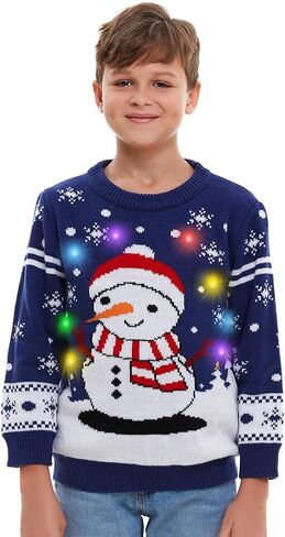 HSCTEK Light Up Child Christmas Knitted Sweater in Saudi Arabia