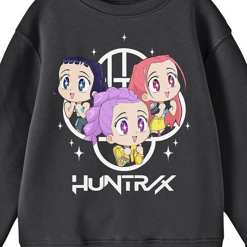 سويت شيرت Kpop Demon Hunters HuntrX متحمس Kawaii Chibi Art للشباب برقبة دائرية وأكمام طويلة in Kuwait