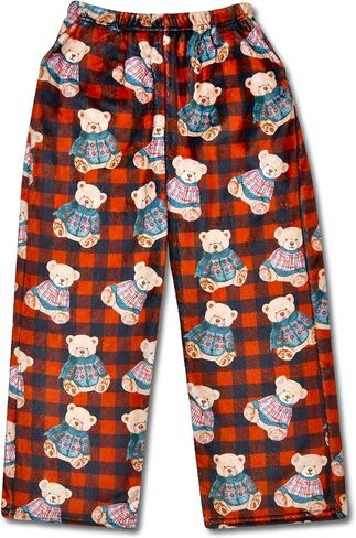 iscream Big Kids Silky Soft Plush Fun Print Fleece Pants - Family Jam Collection in Saudi Arabia