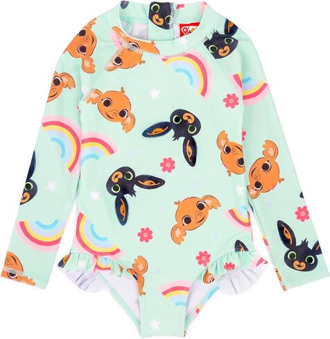 بدلة سباحة بينج باني للفتيات والأطفال الصغار زي سباحة سولا هدب باللون الأزرق in Kuwait