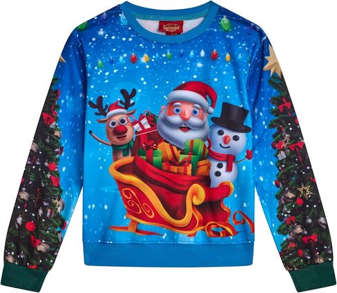 THREADCRAFT Boys Ugly Christmas Sweater - Warm Crewneck Pullover Christmas Sweaters for Boys in Kuwait
