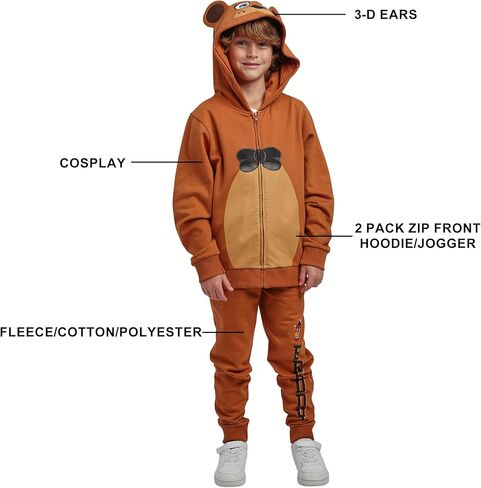 Bioworld Five Nights At Freddy’s Freddy Fazbear Boy’s 2-Pack Cosplay Zip Front Hoodie & Joggers Set in Saudi Arabia