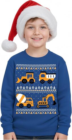 Tstars Dabbing Santa Kids Christmas Sweatshirt - Funny Ugly Holiday Sweater Style Pullover for Boys & Youth in Saudi Arabia