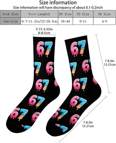 Six Seven 67 Socks Ice Cream for Men Women, 6 7 Meme Design Funny Sock,67 Socks For Boys Girls Women Men in Kuwait