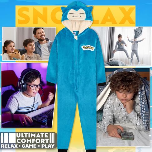 Pokemon One-Piece Pajamas for Boys, Teens, Fleece Jumpsuit, Pikachu Loungewear PJs, Gifts for Boys in Saudi Arabia