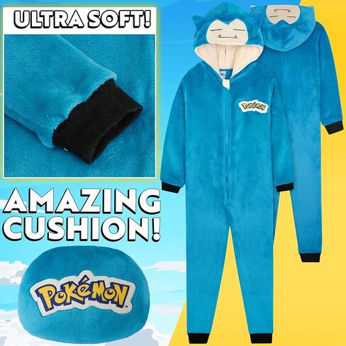 Pokemon One-Piece Pajamas for Boys, Teens, Fleece Jumpsuit, Pikachu Loungewear PJs, Gifts for Boys in Saudi Arabia