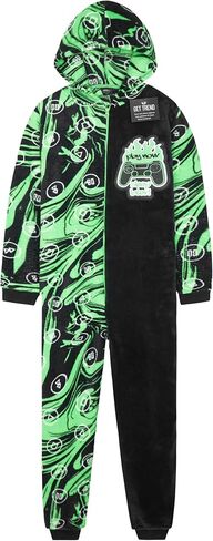 Get Trend One Piece Pajamas for Boys, Teens Fleece Loungewear Soft Jumpsuit Sleepwear Cozy Nightwear Gifts for Boys in Saudi Arabia