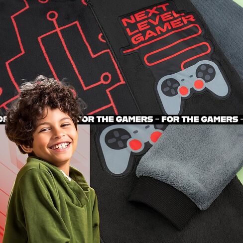 Get Trend One Piece Pajamas for Boys, Teens Fleece Loungewear Soft Jumpsuit Sleepwear Cozy Nightwear Gifts for Boys in Saudi Arabia