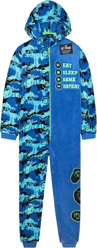 Get Trend One Piece Pajamas for Boys, Teens Fleece Loungewear Soft Jumpsuit Sleepwear Cozy Nightwear Gifts for Boys in Saudi Arabia
