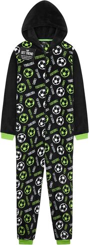 Get Trend One Piece Pajamas for Boys, Teens Fleece Loungewear Soft Jumpsuit Sleepwear Cozy Nightwear Gifts for Boys in Saudi Arabia