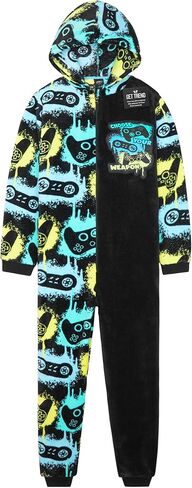 Get Trend One Piece Pajamas for Boys, Teens Fleece Loungewear Soft Jumpsuit Sleepwear Cozy Nightwear Gifts for Boys in Saudi Arabia