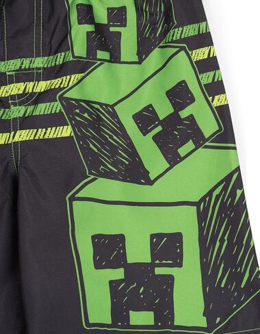 مجموعة ملابس Minecraft Creeper ذات الأزرار السفلية وسروال السباحة بعامل حماية من الأشعة فوق البنفسجية 50+، مقاسات الأطفال الصغار إلى الأطفال الكبار (6-14-16) in Kuwait