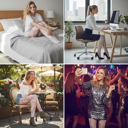 الجوارب البيضاء الممزقة من شبكة صيد السمك، جوارب طويلة شبكية بفتحات غير منتظمة على الطراز القوطي، جوارب مجوفة لـ Y2K، لوليتا بانك روك وحفلات الهالوين التنكرية in Kuwait