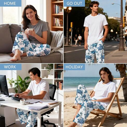 Bass Fish Pajama Pants, Cool Bass Fishing Pajama Bottoms for Men Women, Soft Novelty Pjs Sleepwear with Pockets in Saudi Arabia