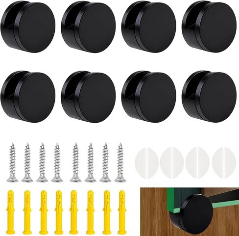 Mirror Mounting Clips, Round Shape Wall-Mounted Mirrors Bracket, Glass Clips Clamps Holder, Dresser Mirror Fixed Fitting for 5-11mm Thick Mirror 8 Pieces (Black) in Kuwait