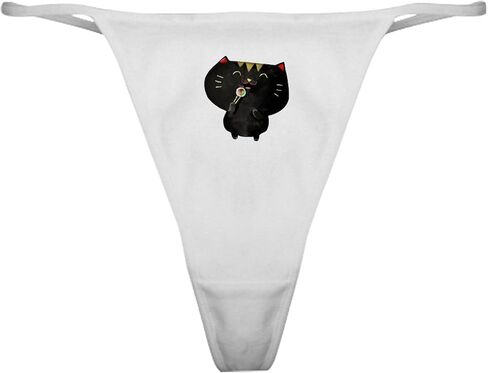 ملابس داخلية رفيعة كلاسيكية من CafePress باللون الأسود على شكل قطة سوشي، سراويل داخلية نسائية in Kuwait