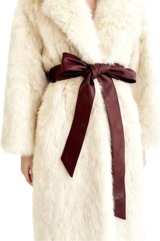 Women Leather Tie Belt for Coat Waist Leather Sash PU Belt for Dress Fashion Tie Belt Size1.97"X86.6" in Saudi Arabia