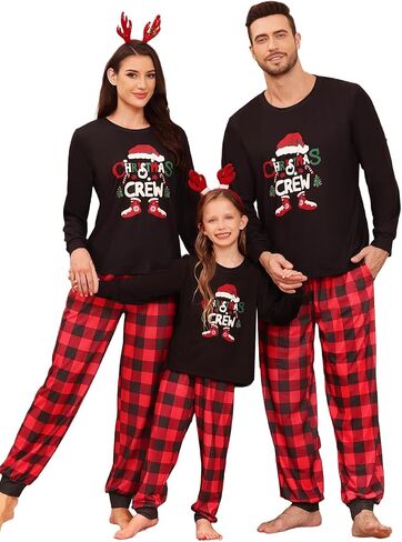 SWOMOG Family Christmas Pjs Matching Sets Christmas Pajamas for Family Xmas Jammies Set Christmas Holiday Sleepwear in Kuwait