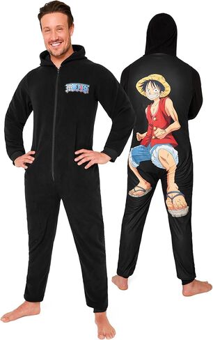 One Piece Anime Merch Manga Jumpsuit One-Piece Pajamas for Teens and Men Warm, Cozy Soft Lounge Wear, Luffy Gifts for Men in Saudi Arabia