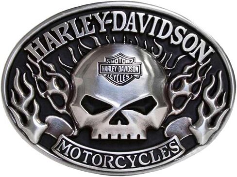 مشبك حزام جمجمة مناعة للرجال من Harley-Davidson، لمسة نهائية من النيكل العتيق in Kuwait