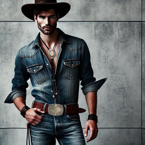 Cowboy Belt Buckle for Men Vintage Western Rodeo Texas Initial Letter ABCDJMR to Z Belt Buckles in Kuwait