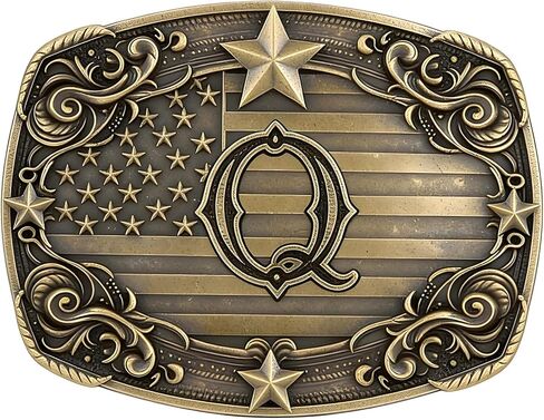 Cowboy Belt Buckle for Men Vintage Western Rodeo Texas Initial Letter ABCDJMR to Z Belt Buckles in Kuwait