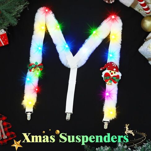 JONKY Light up Christmas Suspenders Xmas Suspender Santa Claus Accessories for Men in Saudi Arabia
