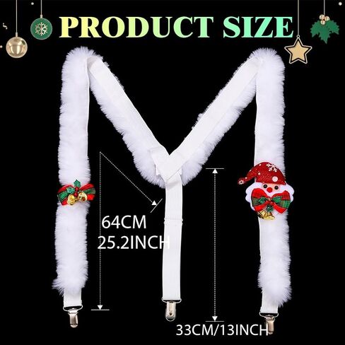 JONKY Light up Christmas Suspenders Xmas Suspender Santa Claus Accessories for Men in Saudi Arabia