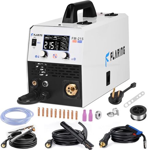 Filling 155amp Mig Welder ، 110 فولت Flux Core Flux MIG/LIFT TIG/Stick 3-in-1 GRAGE LED DIGINT DISPLAND MACHER in Saudi Arabia