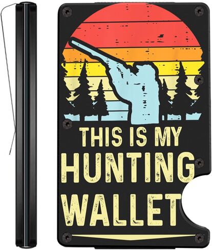 Funny Bear Riding Shark Wallet for Men – Tactical Metal Wallet with UV Print – Custom Engraved Money Clip – RFID Blocking Minimalist Card Holder – Cool Novelty Gift for Him in Saudi Arabia