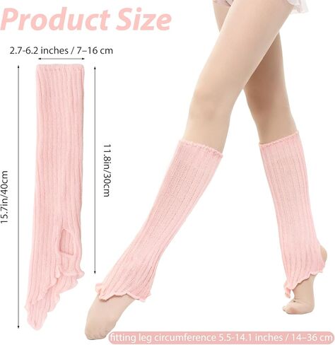 Ballet Leg Warmers for Girls Teens Pink Knitted Stirrup Socks for Dance Practice Yoga Sports and Daily Wear in Saudi Arabia