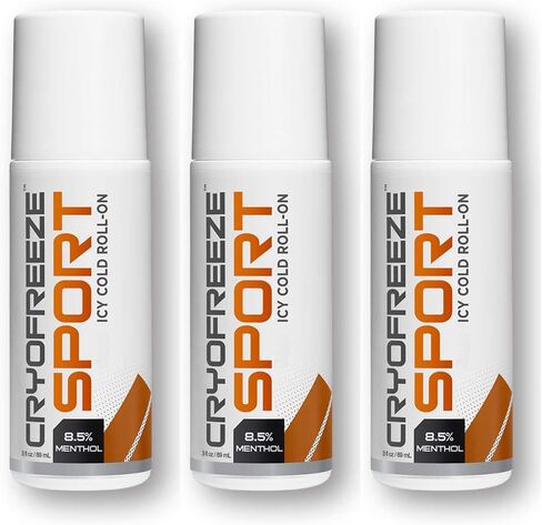 OMAX 2 Bottles CryoFreeze Pain Relief Menthol Roll On, Sport ICY Cold, Arthritis Pain Relief, Back Pain Relief, Muscle & Joint Pain Relief, Arnica, Made in USA, 3oz per/bottle in Kuwait