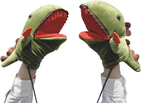 Funny Dinosaur Gloves Women Animal Mitten Girl Winter Hand Warmer with String Hamster Mice Costume Xmas Handwear in Saudi Arabia